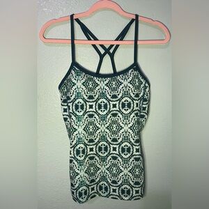Athleta Green and Blue Lace Pattern Camisole